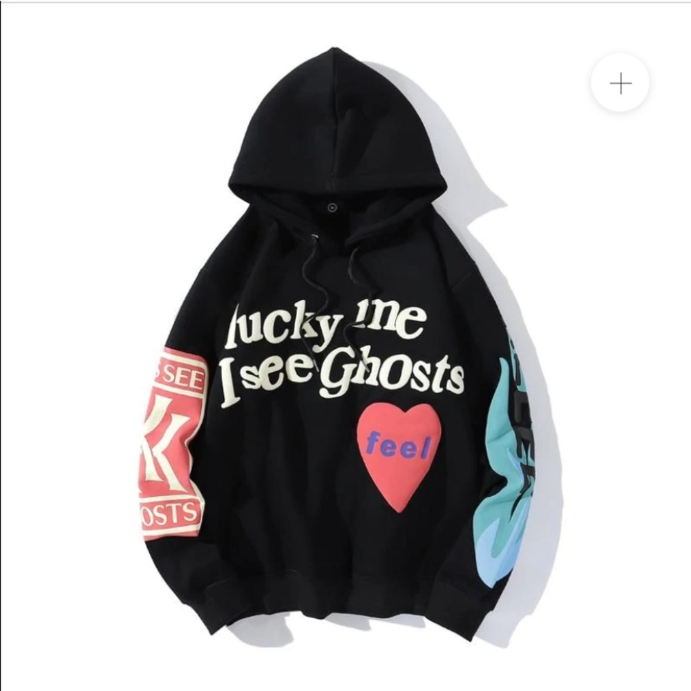 LUCKY ME I SEE GHOSTS HOODIE SZ L